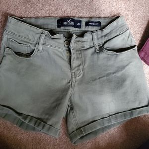 Hollister stretch Jean shorts,  khaki green